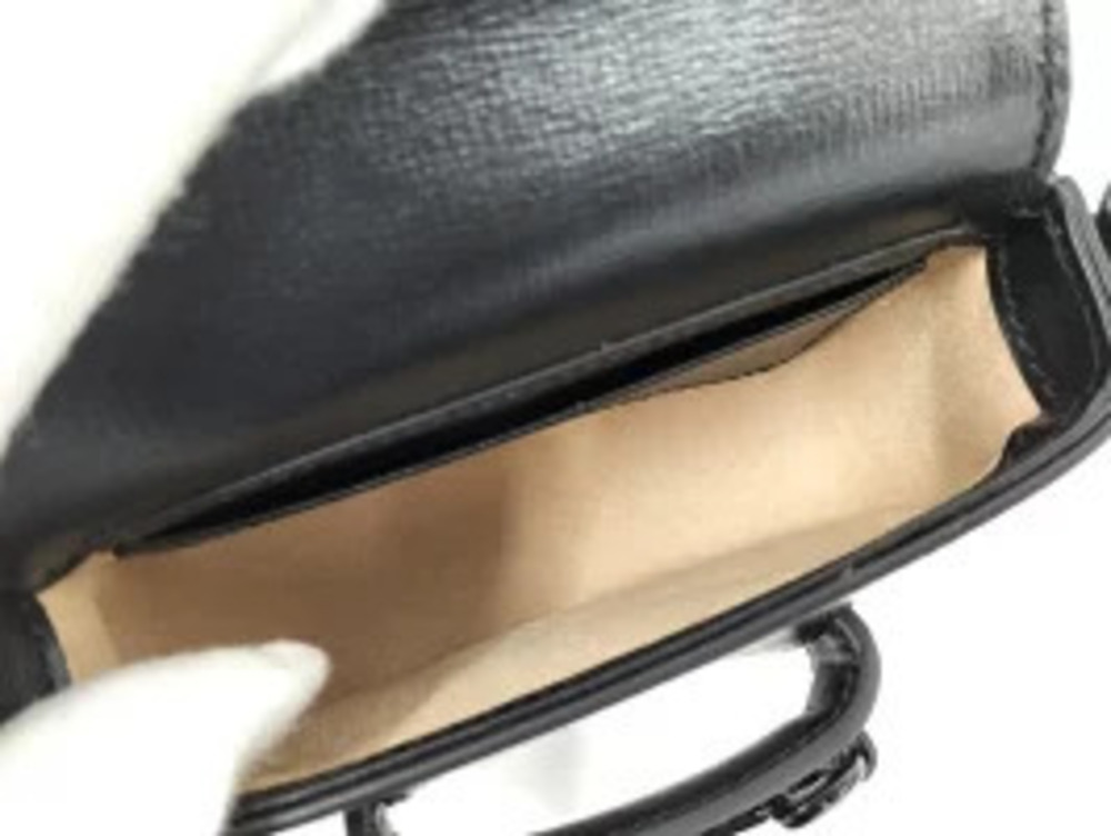 Gucci Bag Shoulder Horsebit Black Leather Sherry - Picture 9 of 9